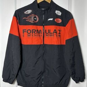 Hybrid Apparel Boy's Youth Formula 1 Black and Red  Full Zip Windbreaker Jacket